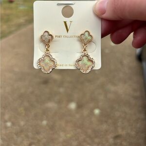 Make an offer- Gold and Cream Earrings